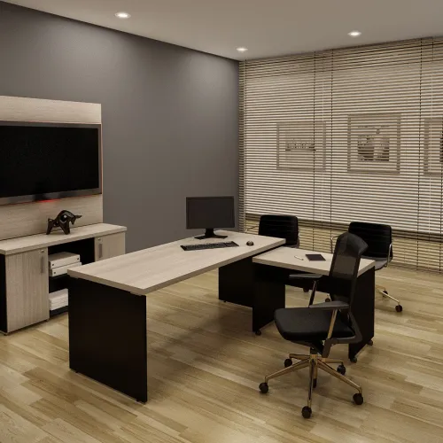 MESA DIRETOR EM COM MESA AUXILIAR LATERAL - PR40